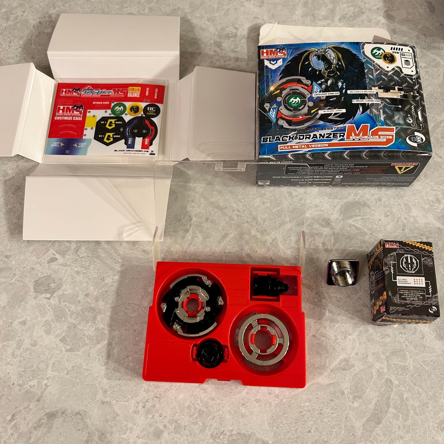 Full Metal Beyblade Black Dranzer MS - HMS Repro (Zinc+Nickel plated)