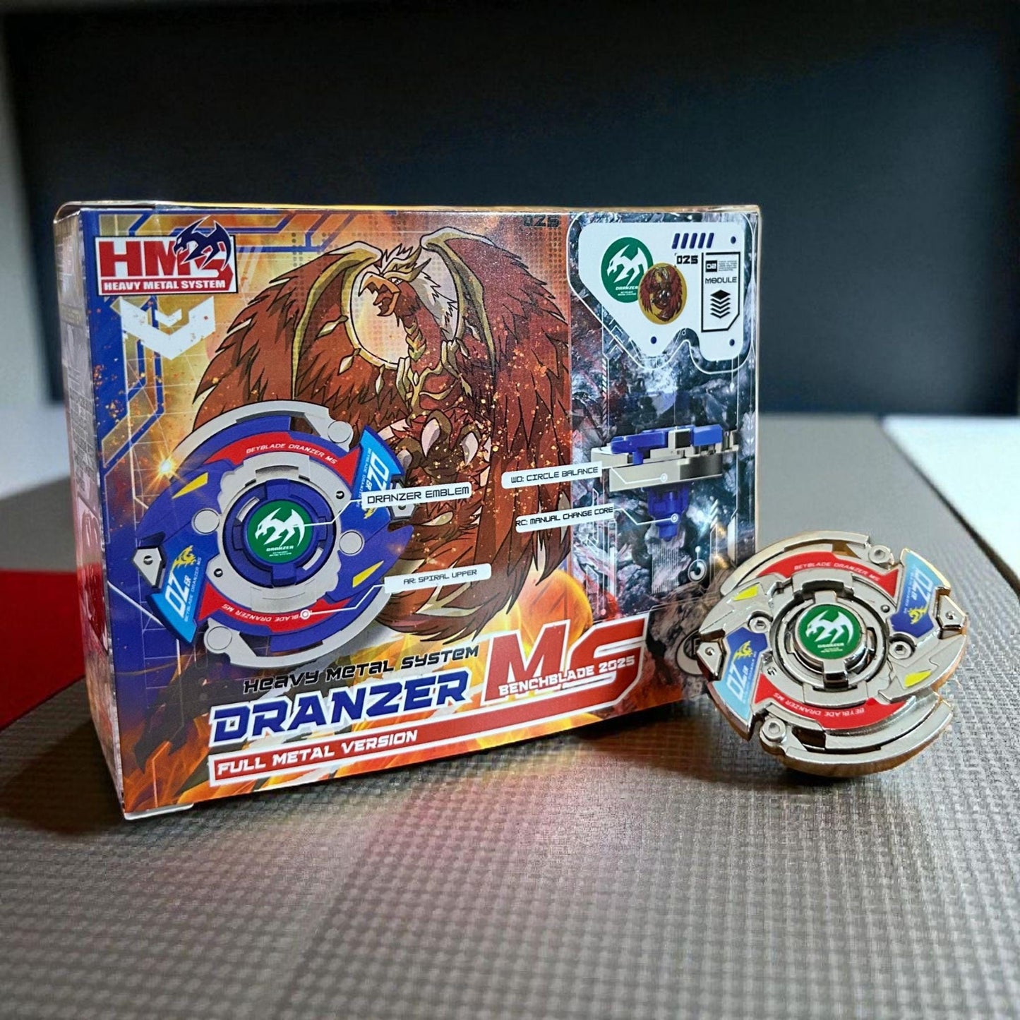 Full Metal Beyblade Dranzer MS - HMS Repro (Zinc+Nickel plated)