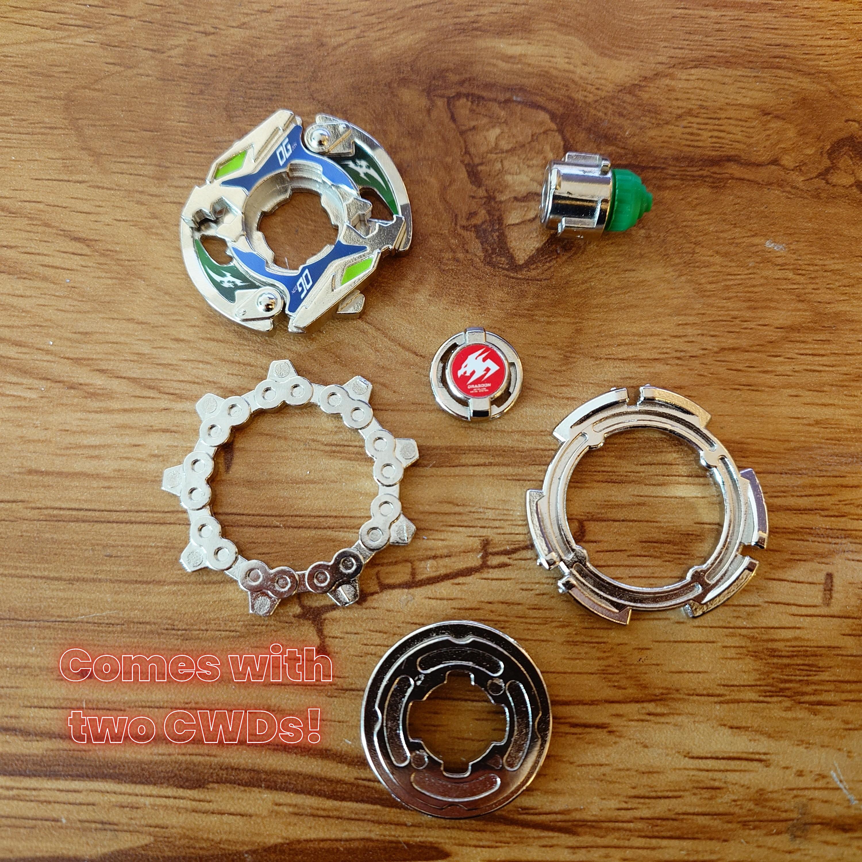 学研 銀メダル Full Metal Beyblade Dragoon MF - HMS Repro (Zinc+Nickel plated