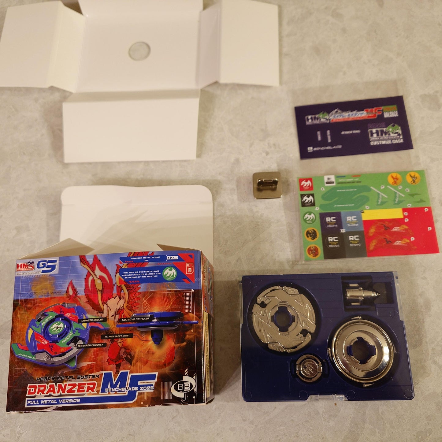 Full Metal Beyblade Dranzer MF - HMS Repro (Zinc+Nickel plated)