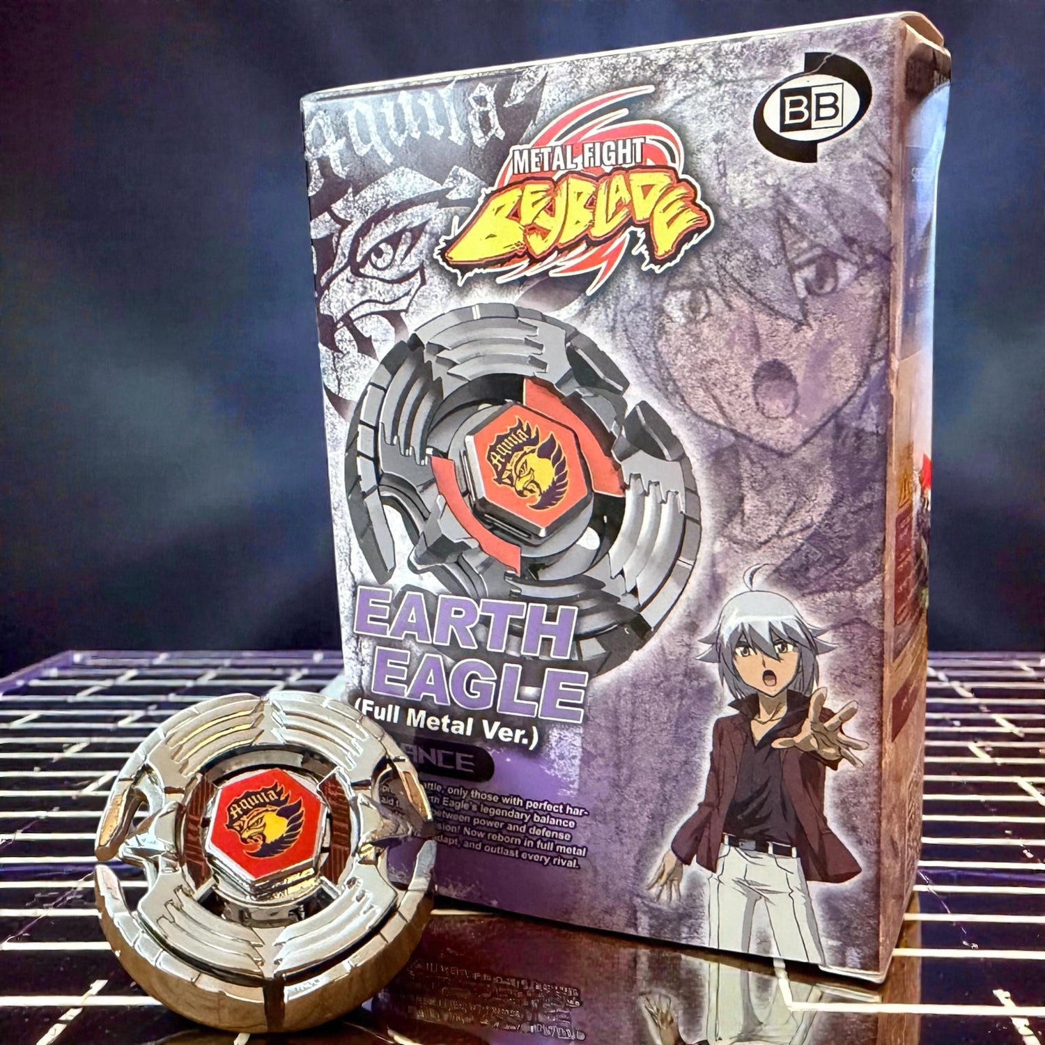 FULL METAL Beyblade Earth Eagle - Aquilla (Zinc+Nickel Plated) (Metal Fight)