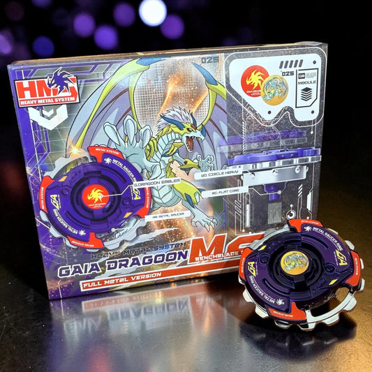 Full Metal Beyblade Gaia Dragoon MS - HMS Repro (Zinc+Chrome plated)