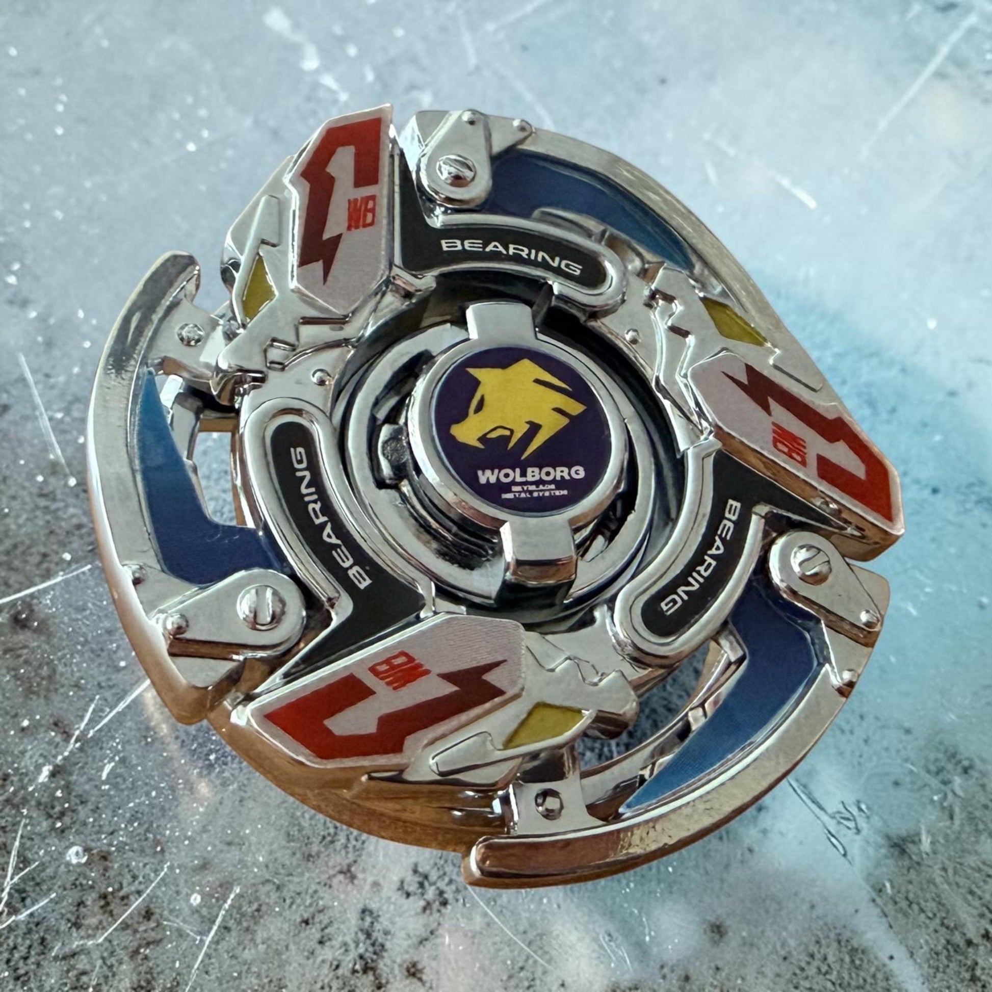 Full Metal Beyblade Wolborg MS - HMS Repro (Zinc+Chrome plated)