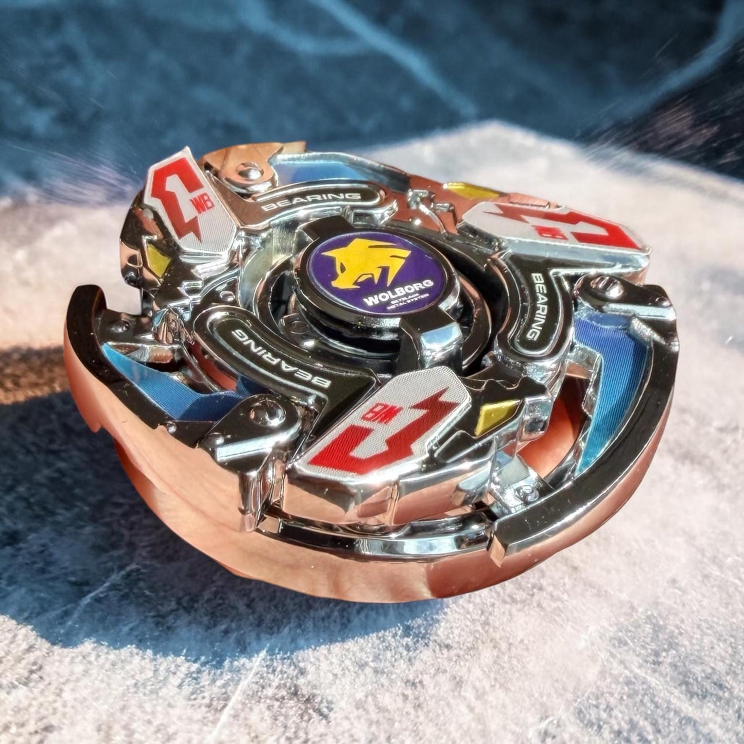 Full Metal Beyblade Wolborg MS - HMS Repro (Zinc+Chrome plated)
