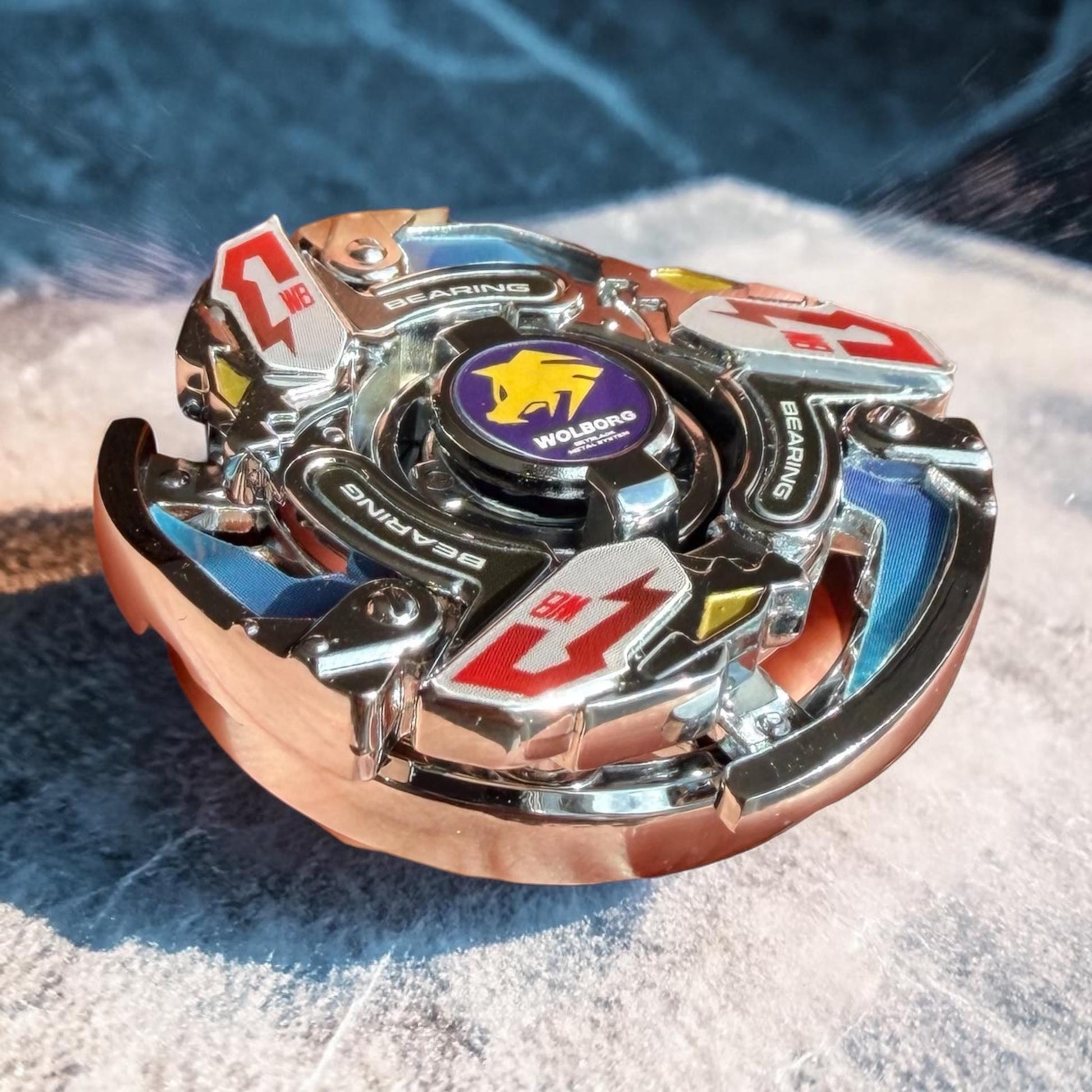 Full Metal Beyblade Wolborg MS - HMS Repro (Zinc+Chrome plated)