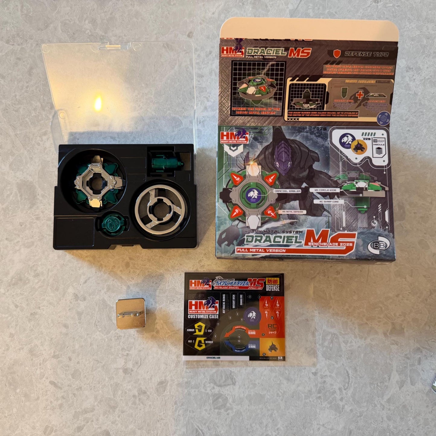 Full Metal Beyblade Draciel MS - HMS Repro (Zinc+Chrome plated)