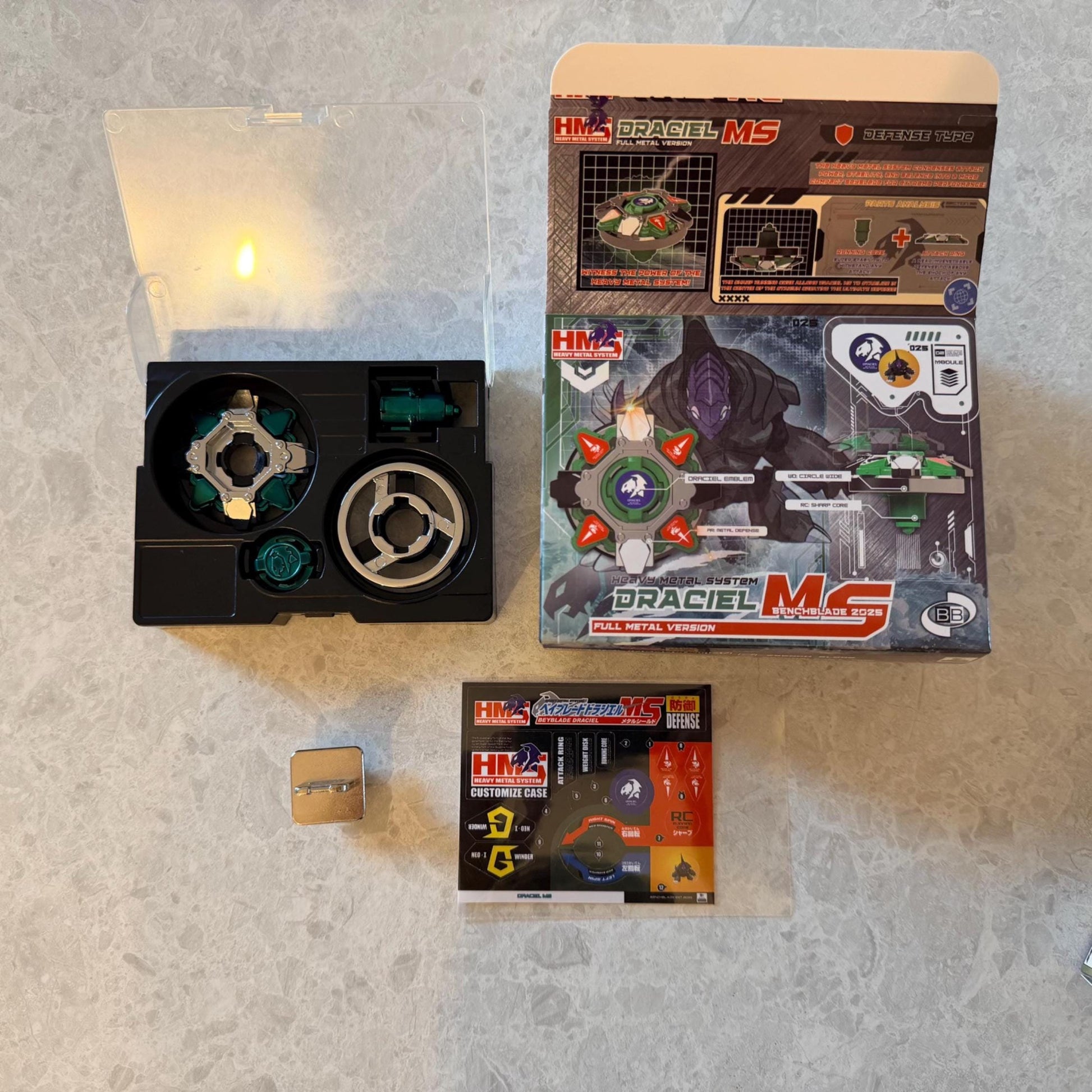 Full Metal Beyblade Draciel MS - HMS Repro (Zinc+Chrome plated)