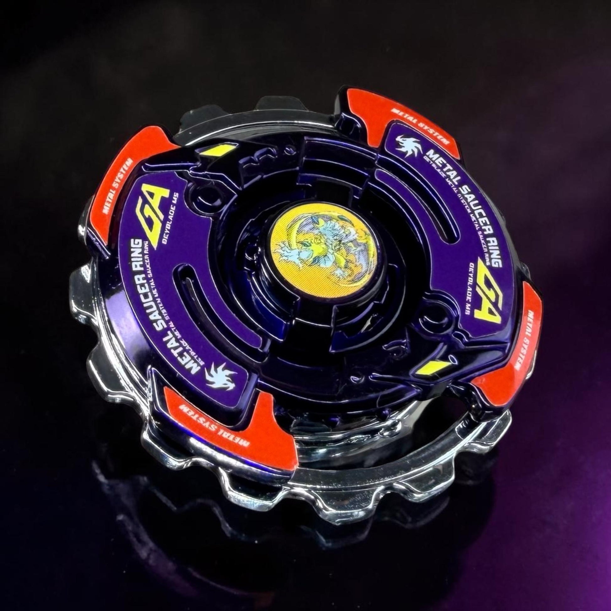 Full Metal Beyblade Gaia Dragoon MS - HMS Repro (Zinc+Chrome plated)
