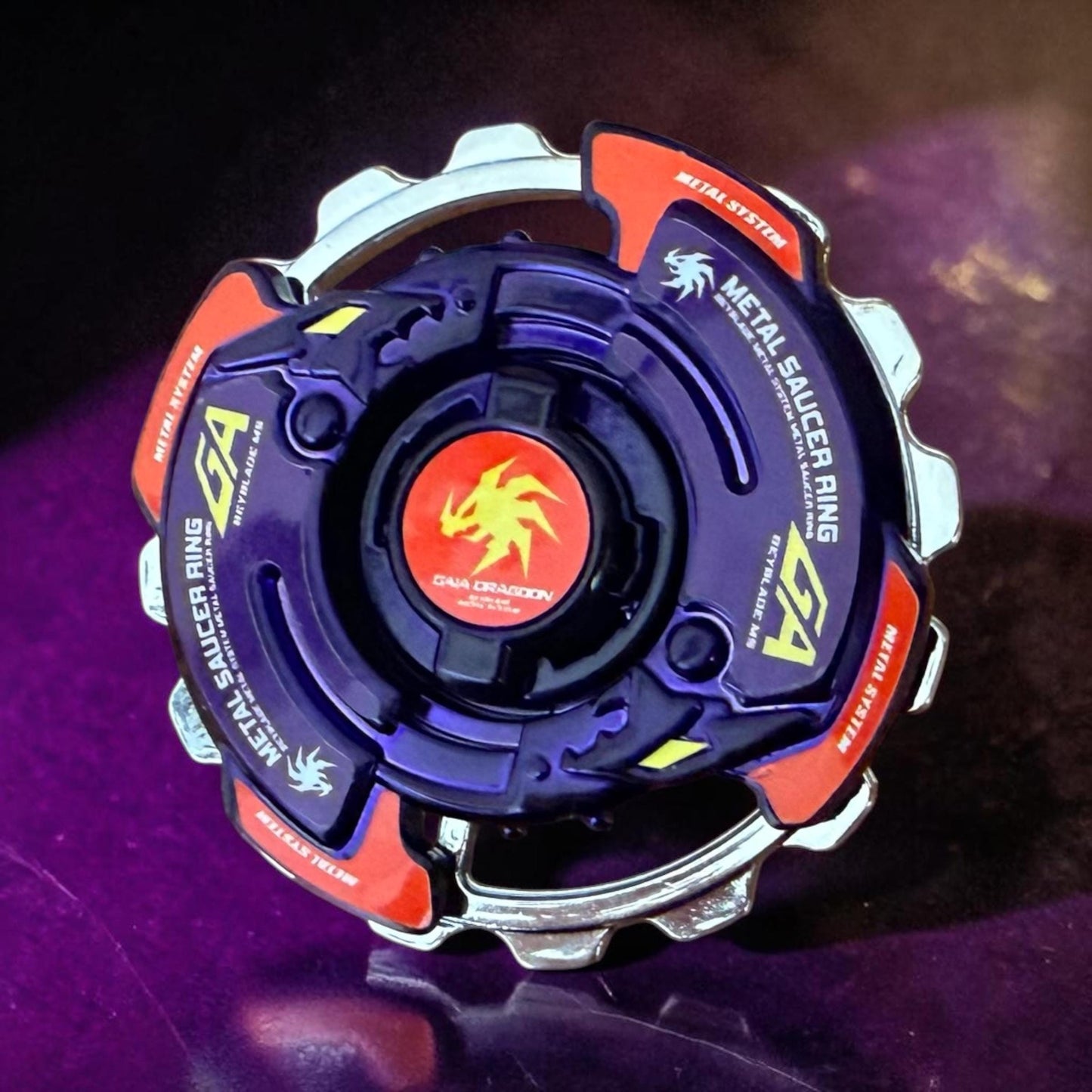 Full Metal Beyblade Gaia Dragoon MS - HMS Repro (Zinc+Chrome plated)