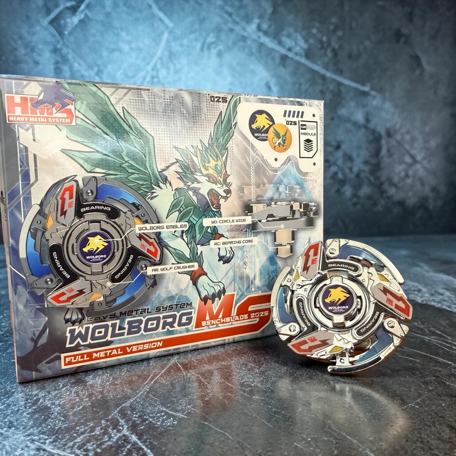 Full Metal Beyblade Wolborg MS - HMS Repro (Zinc+Chrome plated)