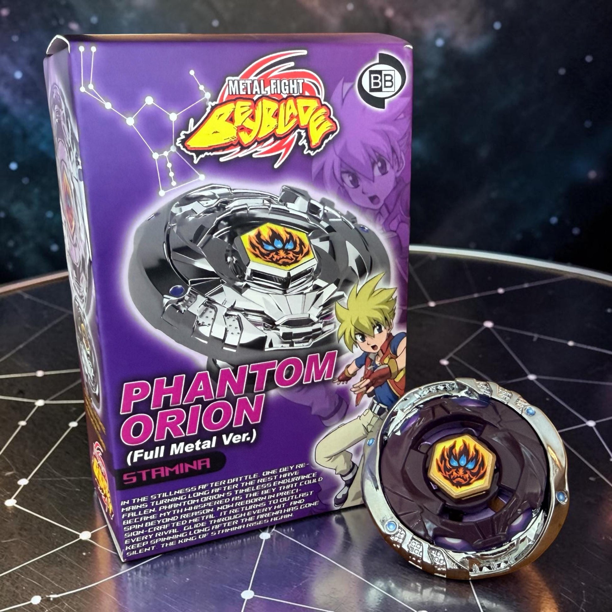 FULL METAL Beyblade Phantom Orion B:D (Zinc+Chrome Plated) (Metal Fight)