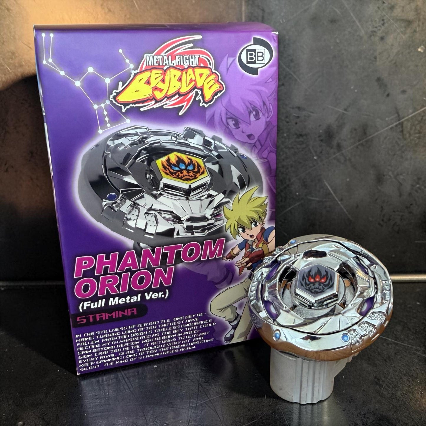 FULL METAL Beyblade Phantom Orion B:D (Zinc+Chrome Plated) (Metal Fight)