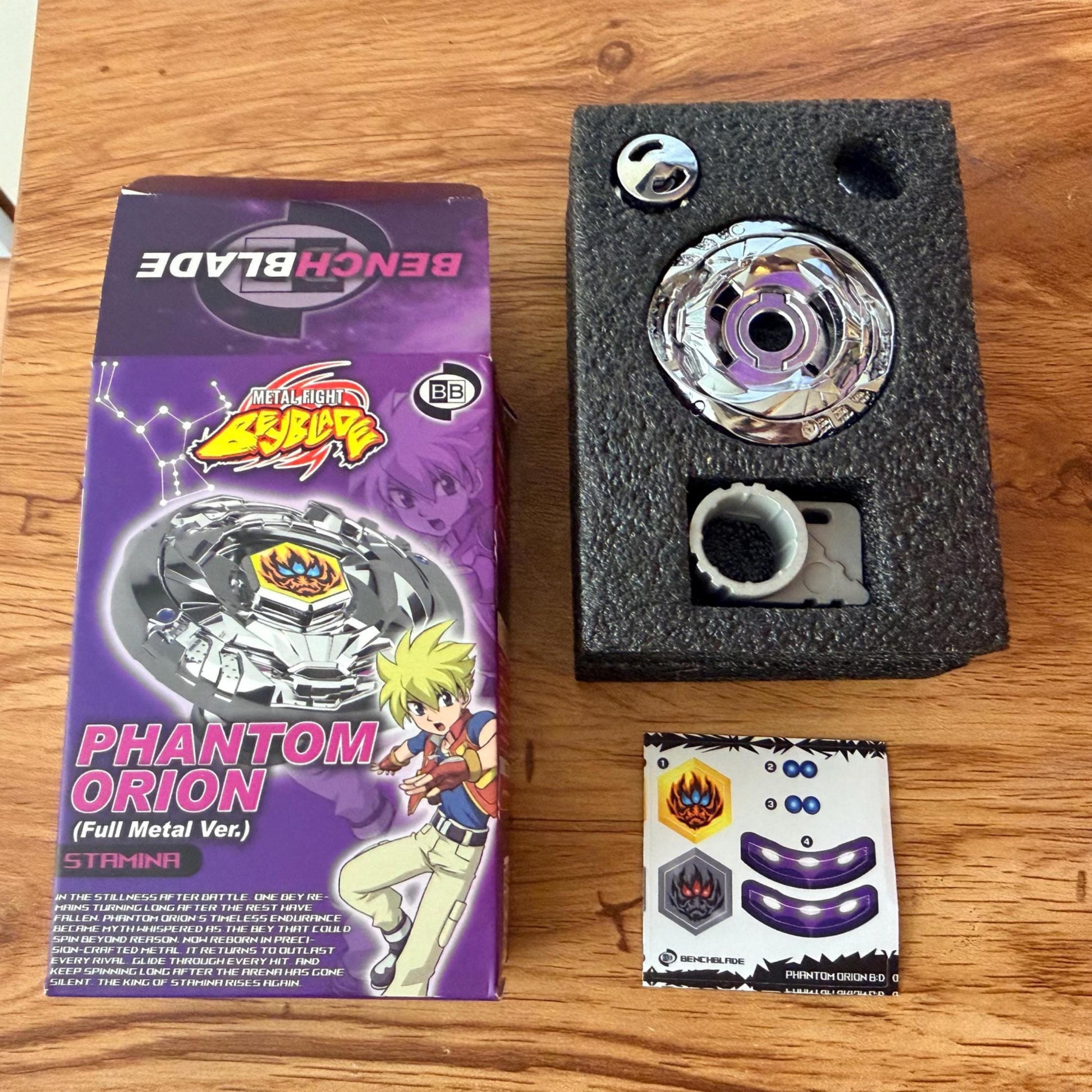 FULL METAL Beyblade Phantom Orion B:D (Zinc+Chrome Plated) (Metal Fight)