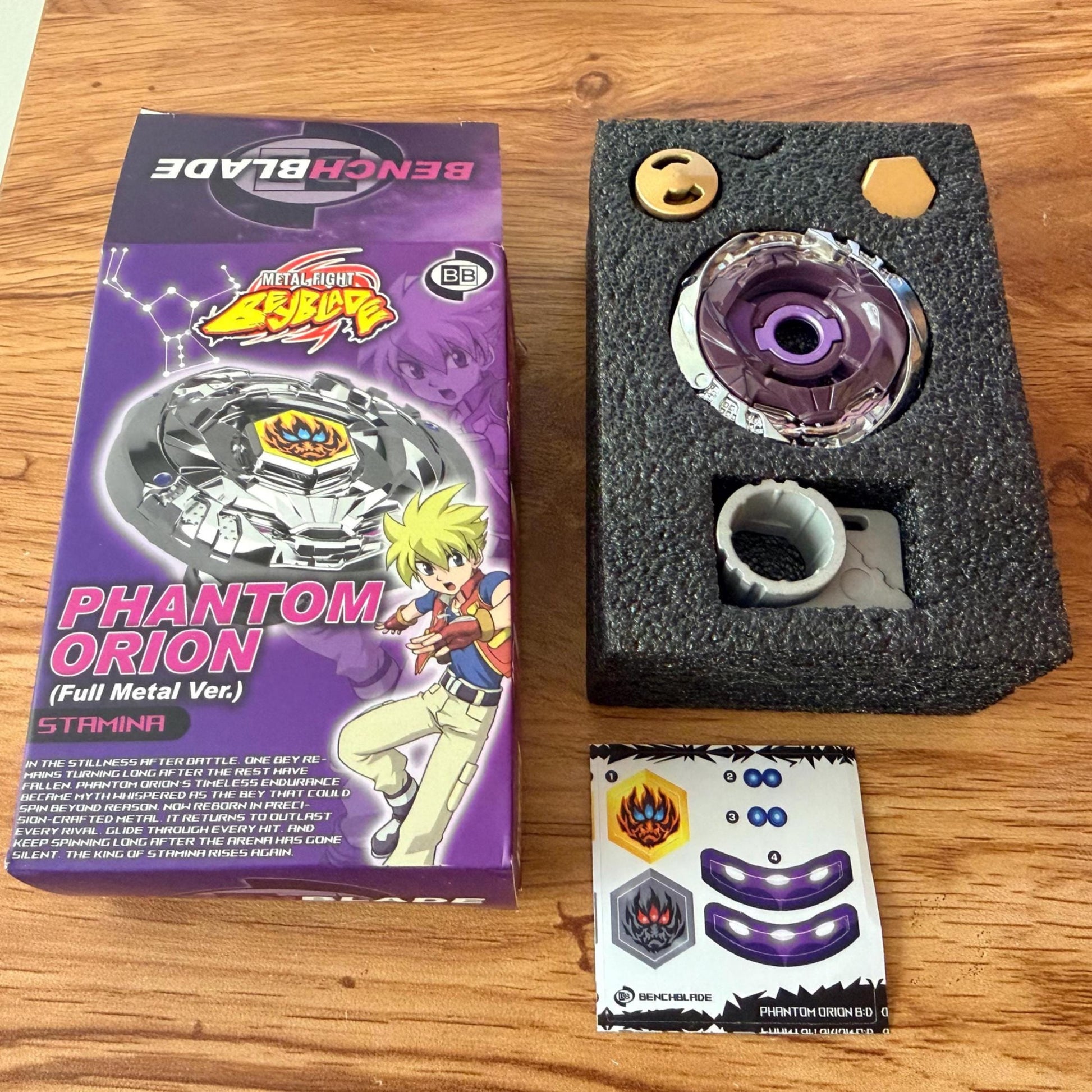 FULL METAL Beyblade Phantom Orion B:D (Zinc+Chrome Plated) (Metal Fight)